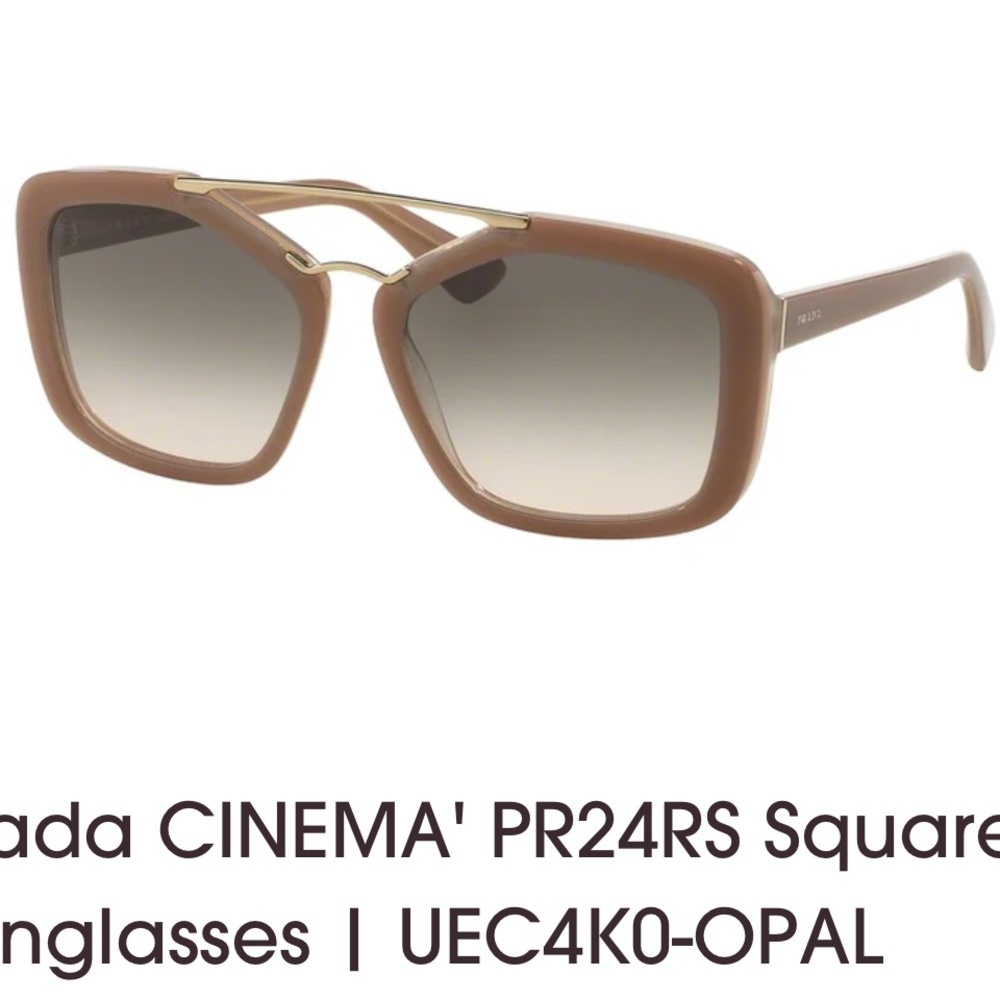 NWOT Prada Brown Square Sunglasses with Gradient Lenses